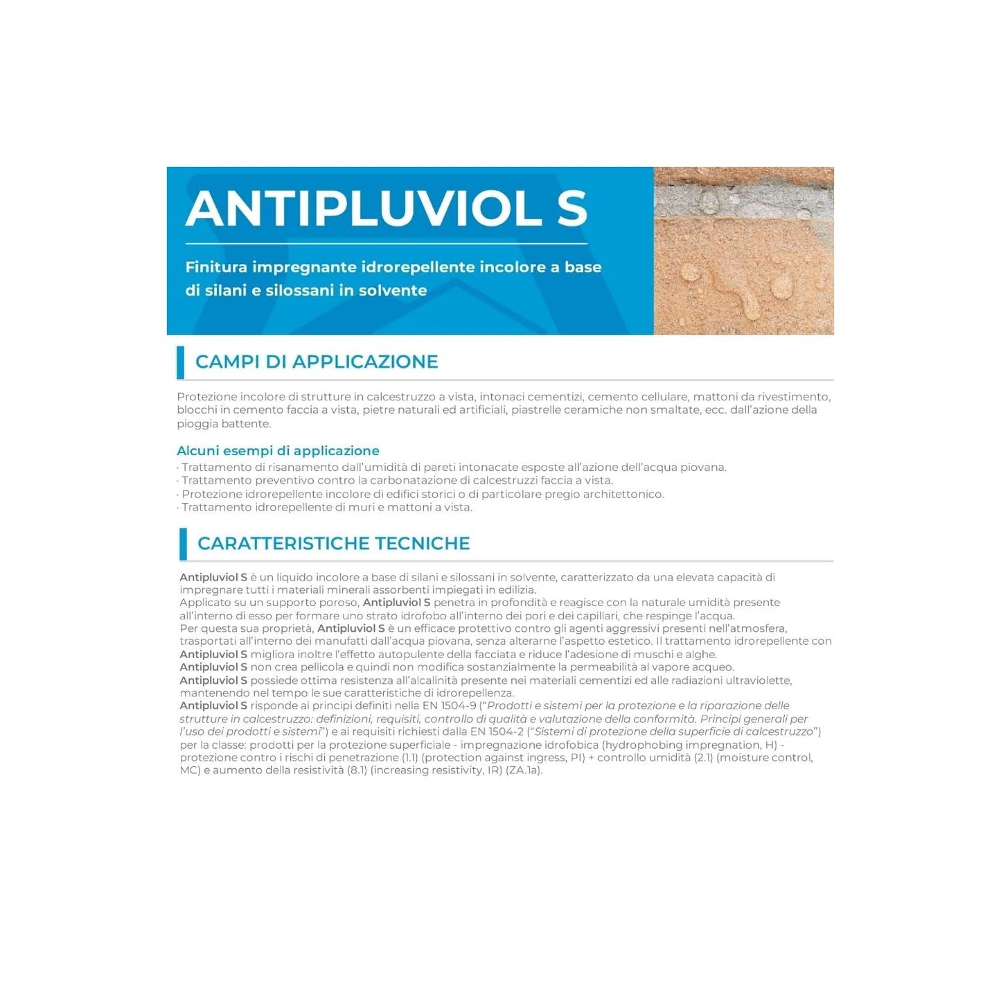 ANTIPLUVIOL S MAPEI IMPREGNANTE IDROREPELLENTE 10 KG COD.077510