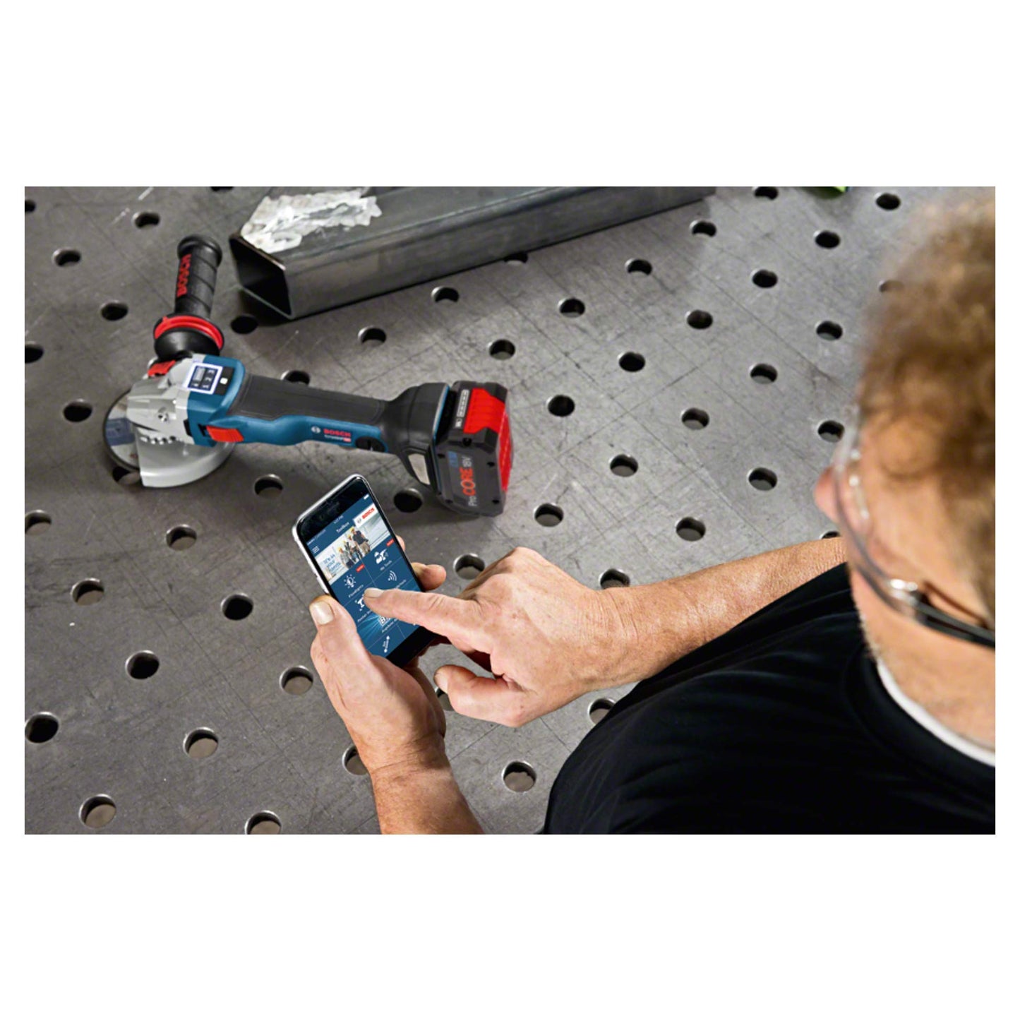 Bosch Professional 18 V System Smerigliatrice Angolare a Batteria, Disco 125 mm, Velocità Variabile, in L-BOXX