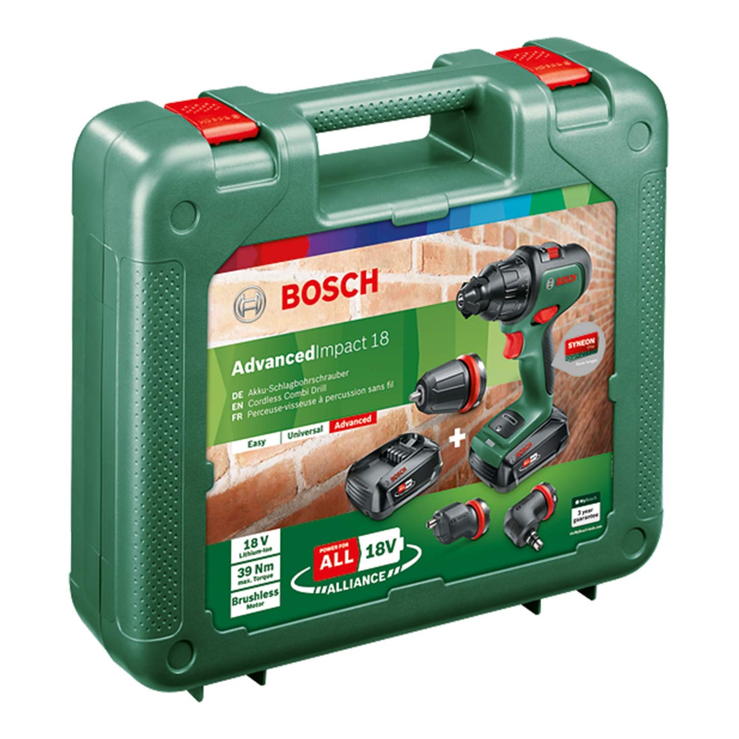 Bosch Trapano a batteria AdvancedImpact 18 (2 batterie, sistema a 18 V, in valigetta)