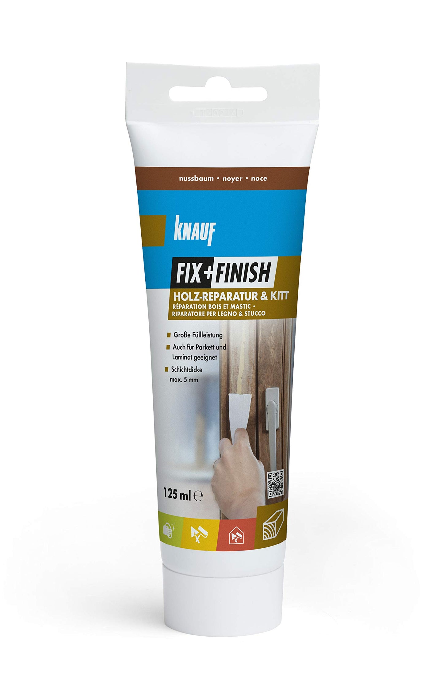 Knauf 593472 Fix+Finish - Riparazione legno di noce, 125 ml