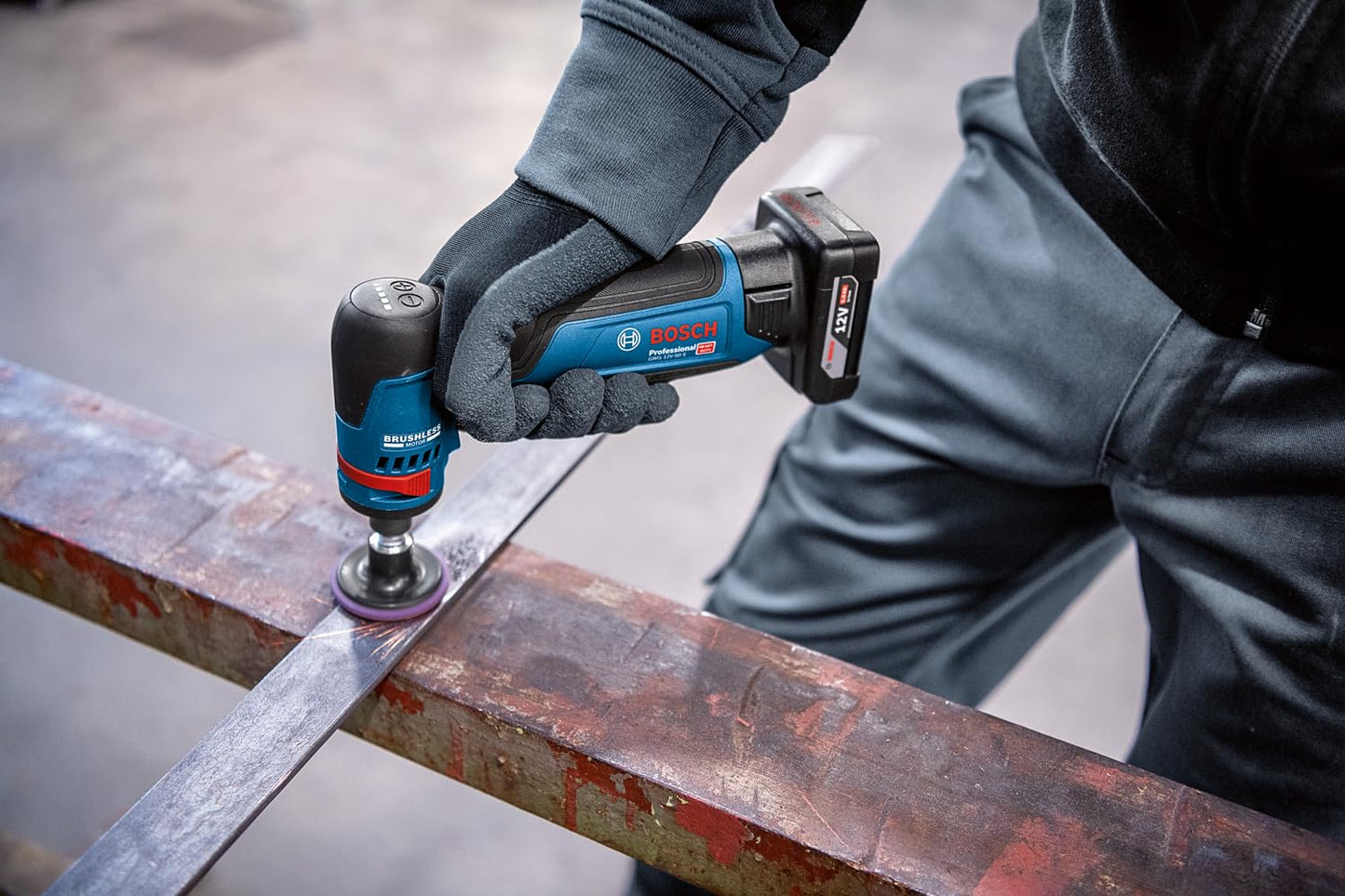 Bosch Professional 12V System Utensile Rotativo Gwg 12V-50 S (Motore Brushless, Coppia Elevata, Levetta di Regolazione del Numero di Giri e 5 Modalità del Numero di Giri, in L-Boxx)