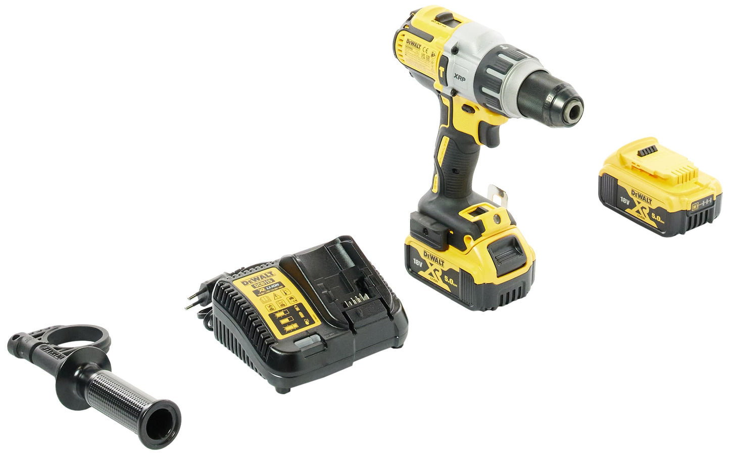 DeWalt DCD996P2-QW Trapano Avvitatore a Percussione, 3 Velocità, 5.0 Ah, Motore Brushless, con Doppia Batteria in Valigetta TSTAK, 18 V, giallo;nero;argento, 1/2_pollice