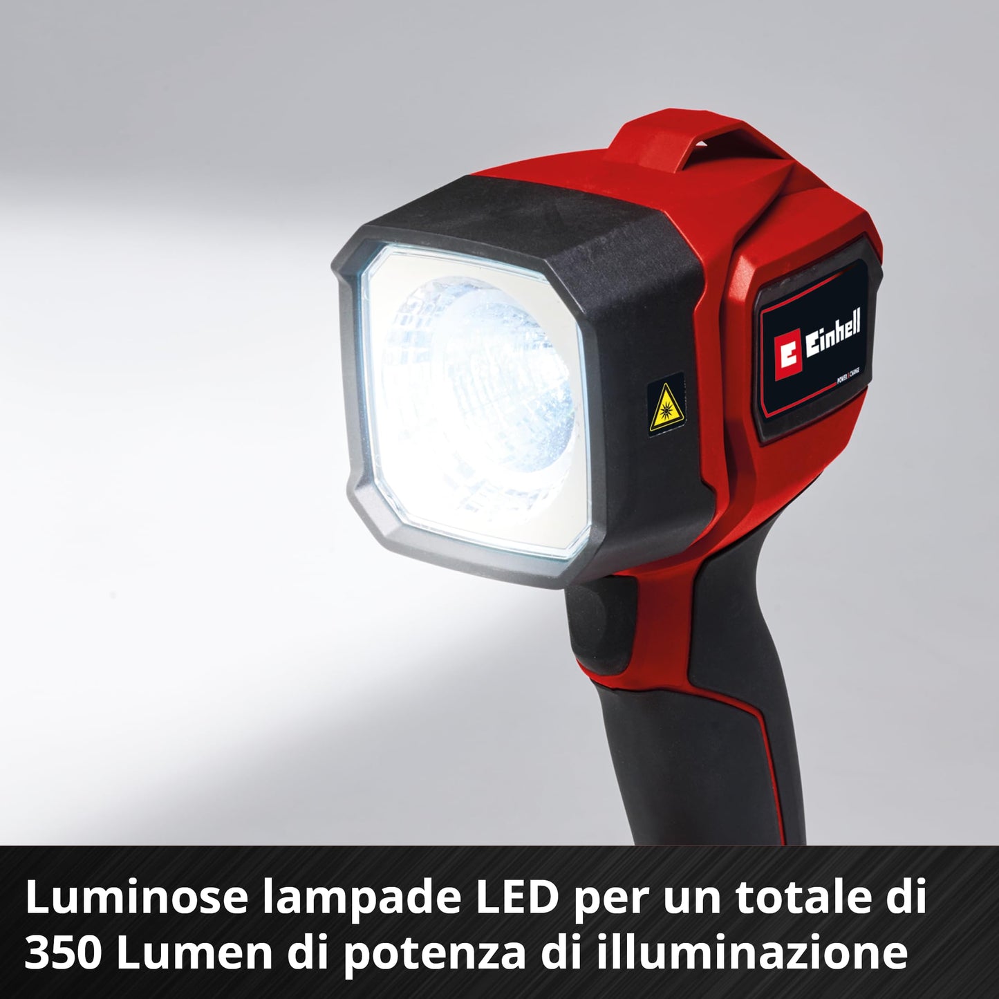 Torcia a batteria Einhell TC-CL 18/350 Li-Solo Power X-Change (18 V, 350 lm, 7000 K, portata 30 m, testata orientabile, luce LED di alta qualità, batteria esclusa)