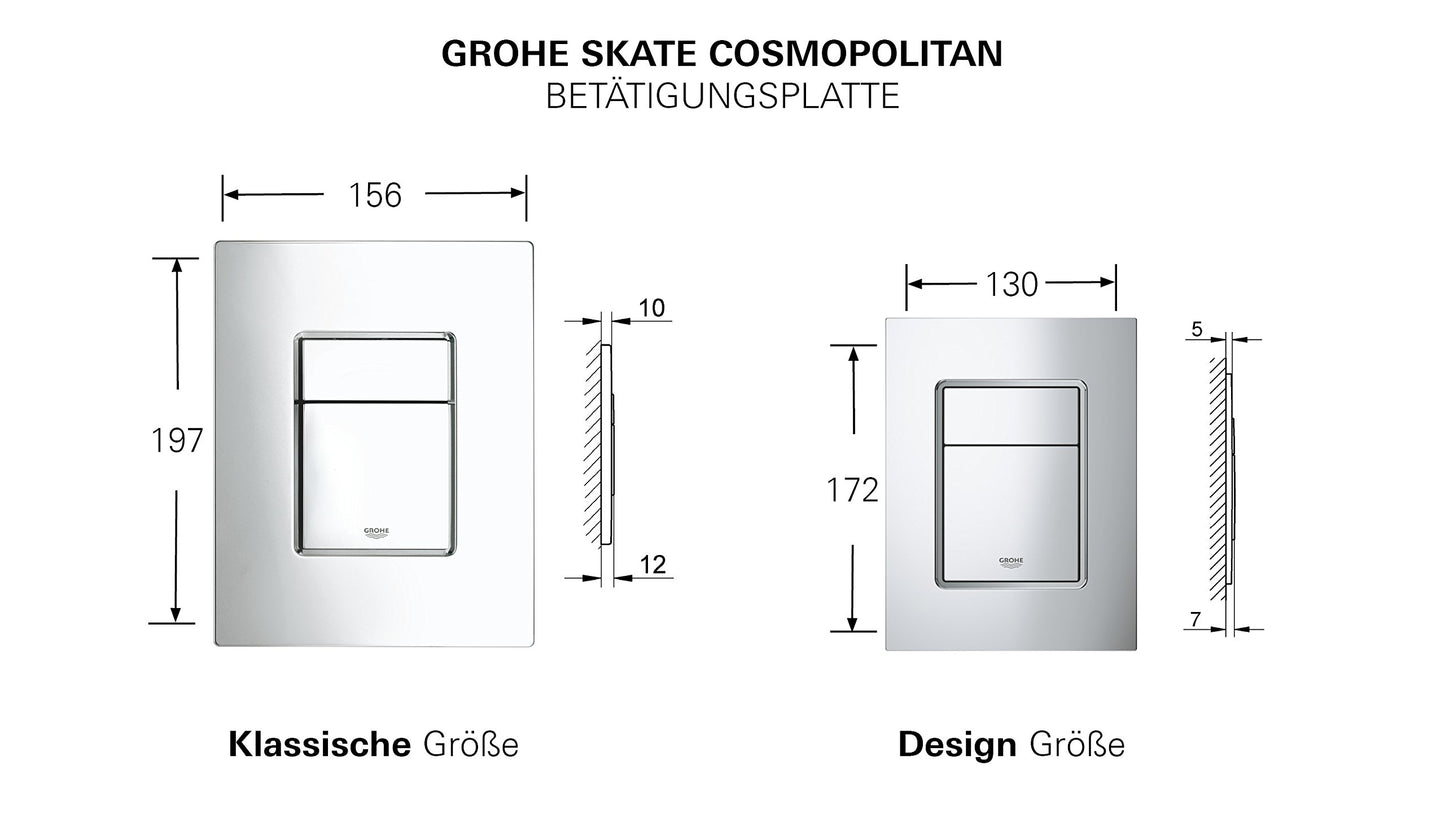 Grohe 38732SD0 Piastra di Azionamento WC, Inox Satinato