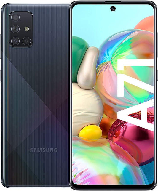 SAMSUNG Galaxy A71 Smartphone 128GB Dual-Sim 5G, Display 6.7 Super AMOLED, 6 GB RAM, Batteria 4500 mAh, Android 10 - Italian Version (128 GB + 5G, Nero (Prism Crush Black))