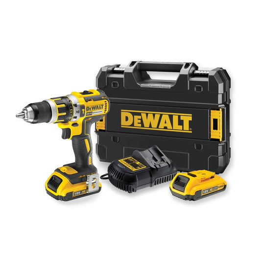 DEWALT DCD795D2-QW Trapano Avvitatore a Percussione, 2.0 Ah, Motore Brushless, con Doppia Batteria in Valigetta, 18 V, Giallo, 2 Velocità