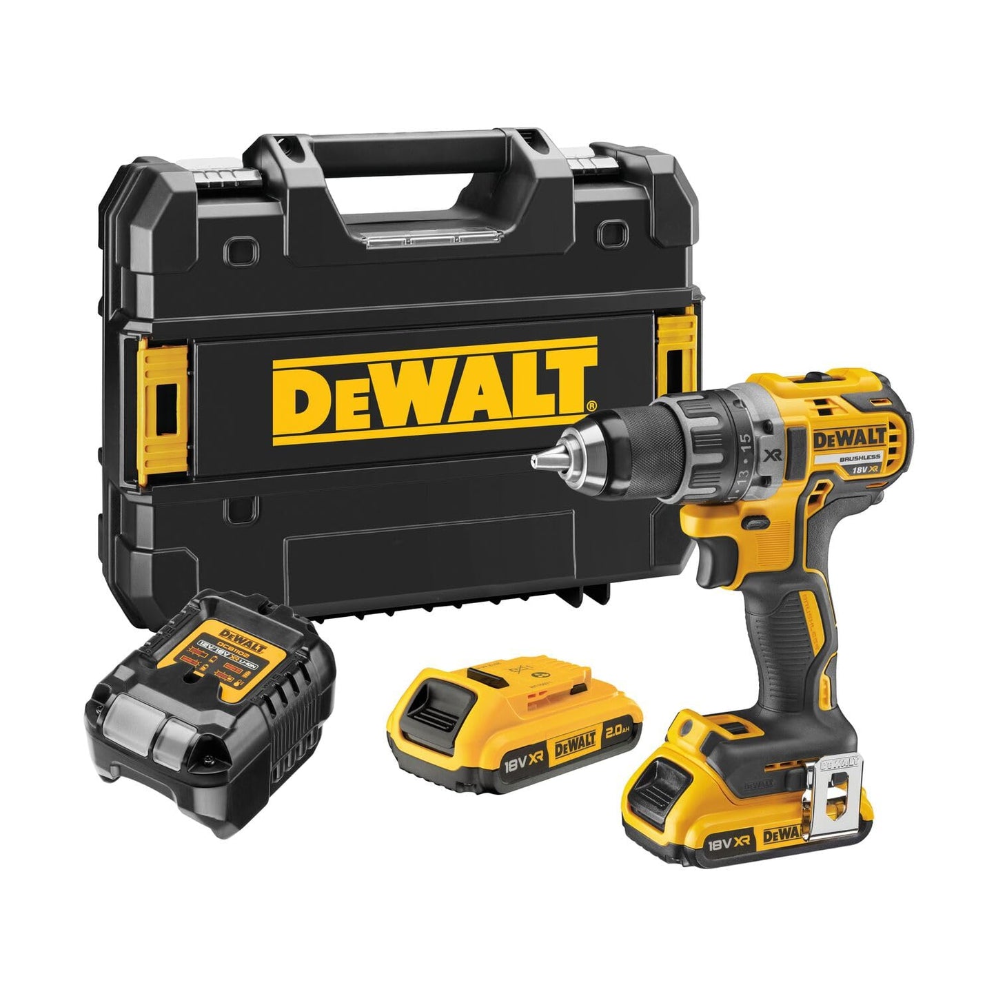 DEWALT DCD791D2-QW Trapano Avvitatore - 2 Velocita’ 18V Motore Brushless Mandrino Autoserrante 1.5-13Mm.