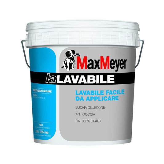 PITTURA MURALE IDROPITTURA "LA LAVABILE" PER INTERNI BIANCA LT. 14 MAX MEYER