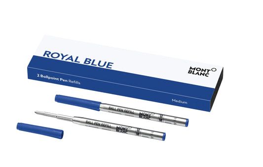 Montblanc 116213 - Refill (M) per penne a sfera, colore Royal Blue (blu Reale) – Ricariche di alta qualità e colore intenso, punta: media, 1 x 2 Refill