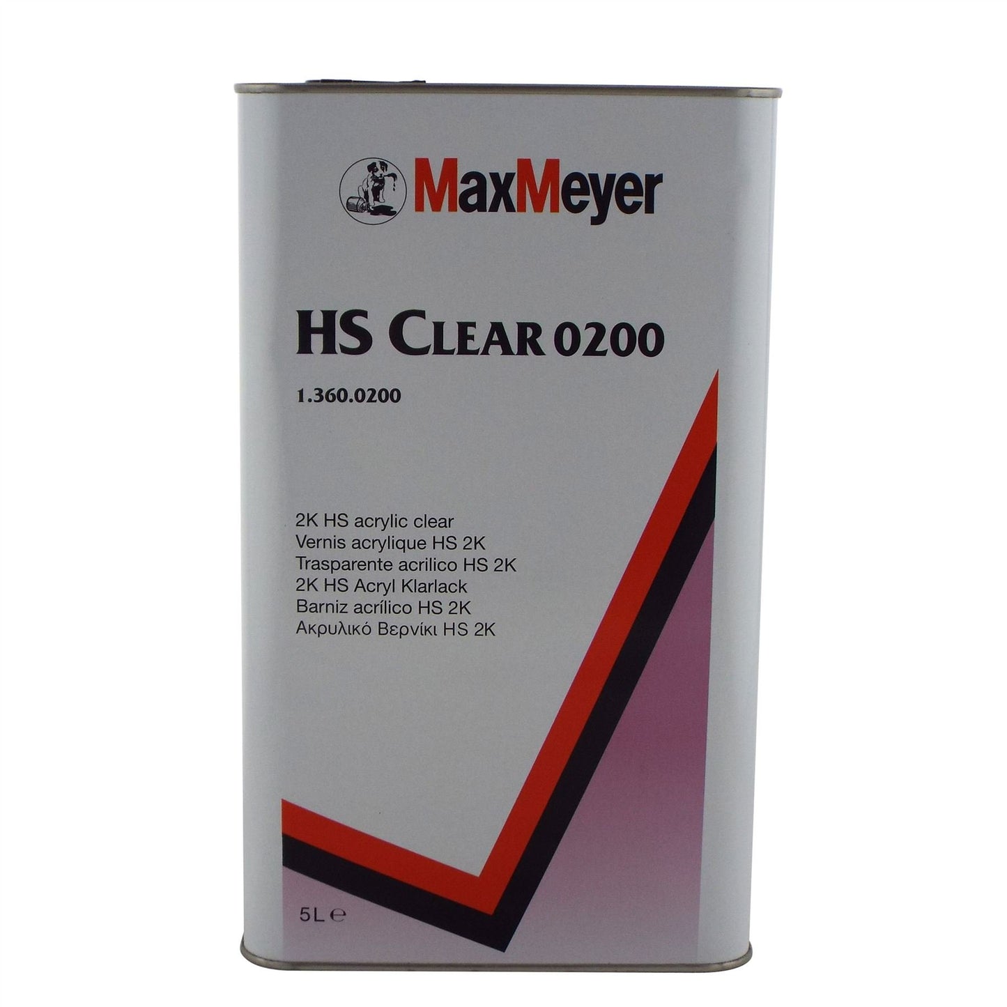 Max Meyer 0200 Maxiclear HS lacca 2 K Clear Coat auto lacca 5 litro 2 K alta a flusso trasparente che mostra eccellente capacità, rapida asciugatura e lucidatura, lucido e durata