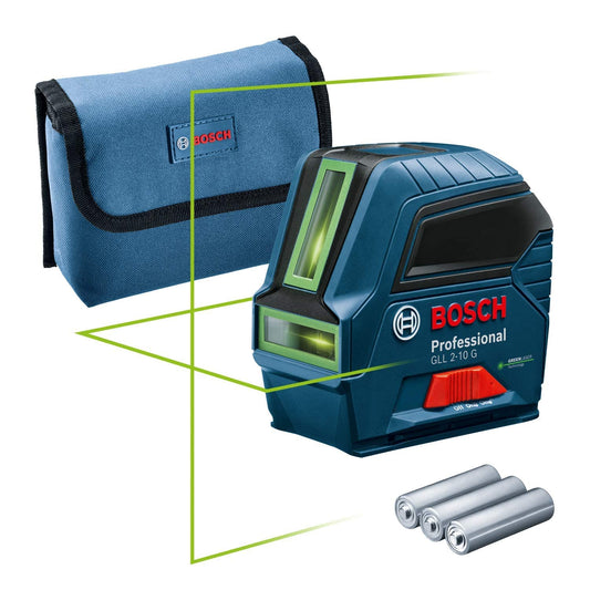 Bosch Professional Livella laser GLL 2-10 G (laser verde, raggio d'azione: fino a 10 m, 3 batterie AA, sacchetto) – Amazon Exclusive