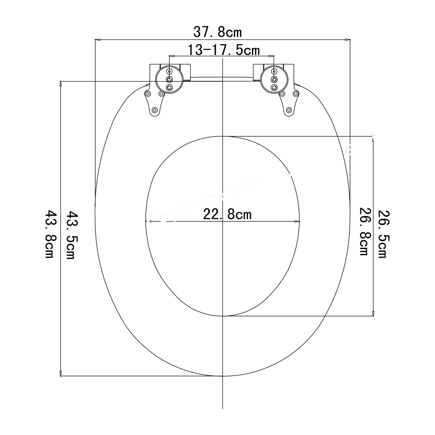 WOLTU Sedile WC Copriwater Universal, Urea-Formaldeide Chiusura, Facile da Montare, MDF Materiale Antibatterico a Fissaggio Parte inferiore, a Forma di O WS2635