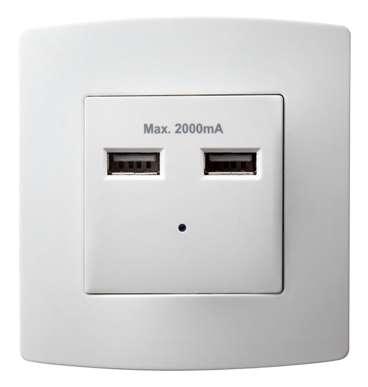 Electraline 602315 Presa USB, Bianco