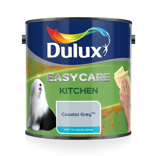 Dulux Easycare Kitchen - Vernice a emulsione opaca, per pareti e soffitti, 2,5 l, colore: Grigio costiero