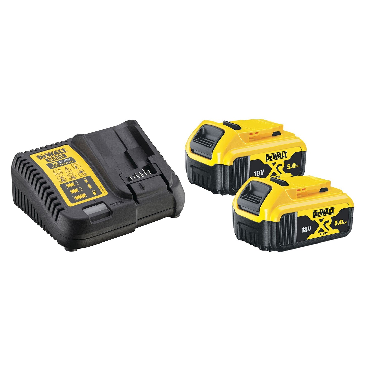 DeWalt DCB115P2-QW Kit di Batteria ricaricabile (2 X 18 V/5 AH Plus DCB 115)