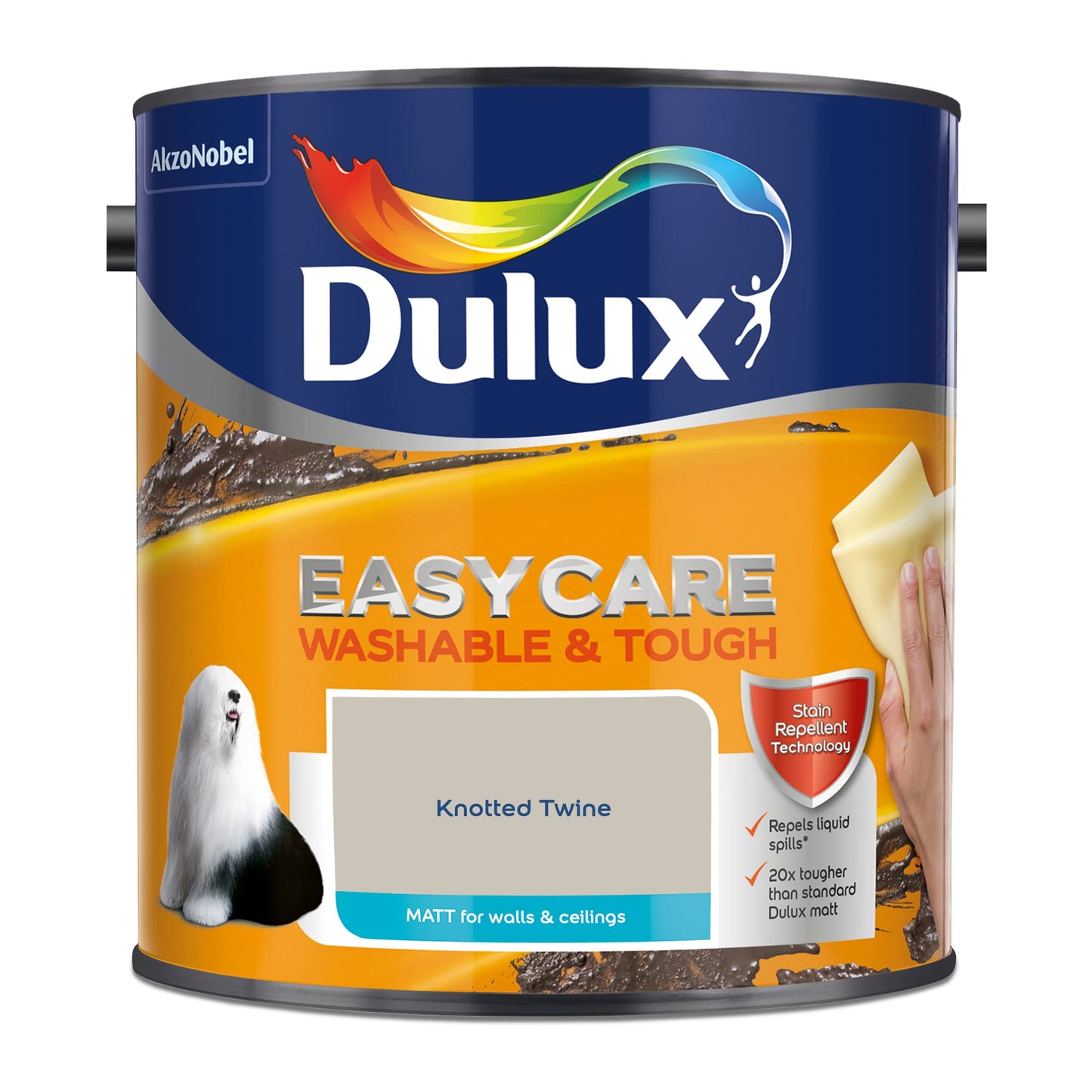 Dulux Vernice a emulsione opaca, facile da pulire, lavabile e resistente, con spago annodato – 2,5 l