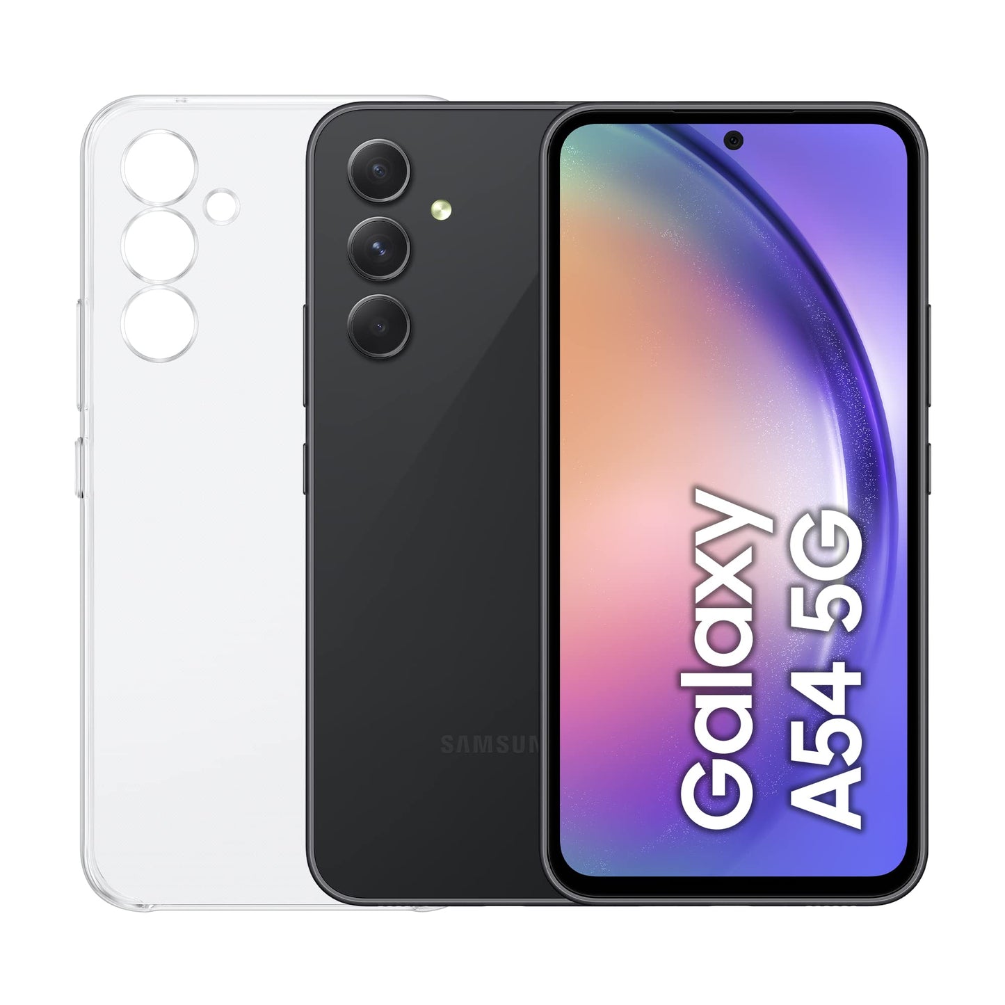 Samsung Galaxy A54 5G, Clear Cover inclusa, Smartphone Android, Display FHD+ Super AMOLED 6.4”, 8GB RAM e 128GB di memoria interna espandibile, Batteria 5.000 mAh, Awesome Graphite