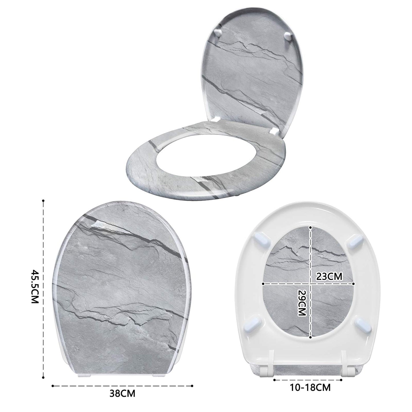 UISEBRT - Sedile WC con abbassamento automatico – Sedile WC con abbassamento lento – Diversi modelli a scelta