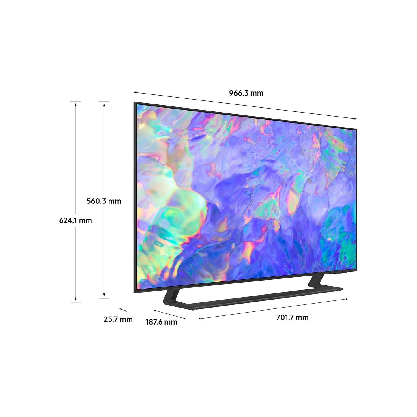 Samsung TV UE43CU8570UXZT Crystal UHD 4K, Smart TV 43" Dynamic Crystal color, HDR, OTS Lite, AirSlim Design, Integrato con Bixby e Alexa compatibile con Google Assistant, Titan Gray 2023