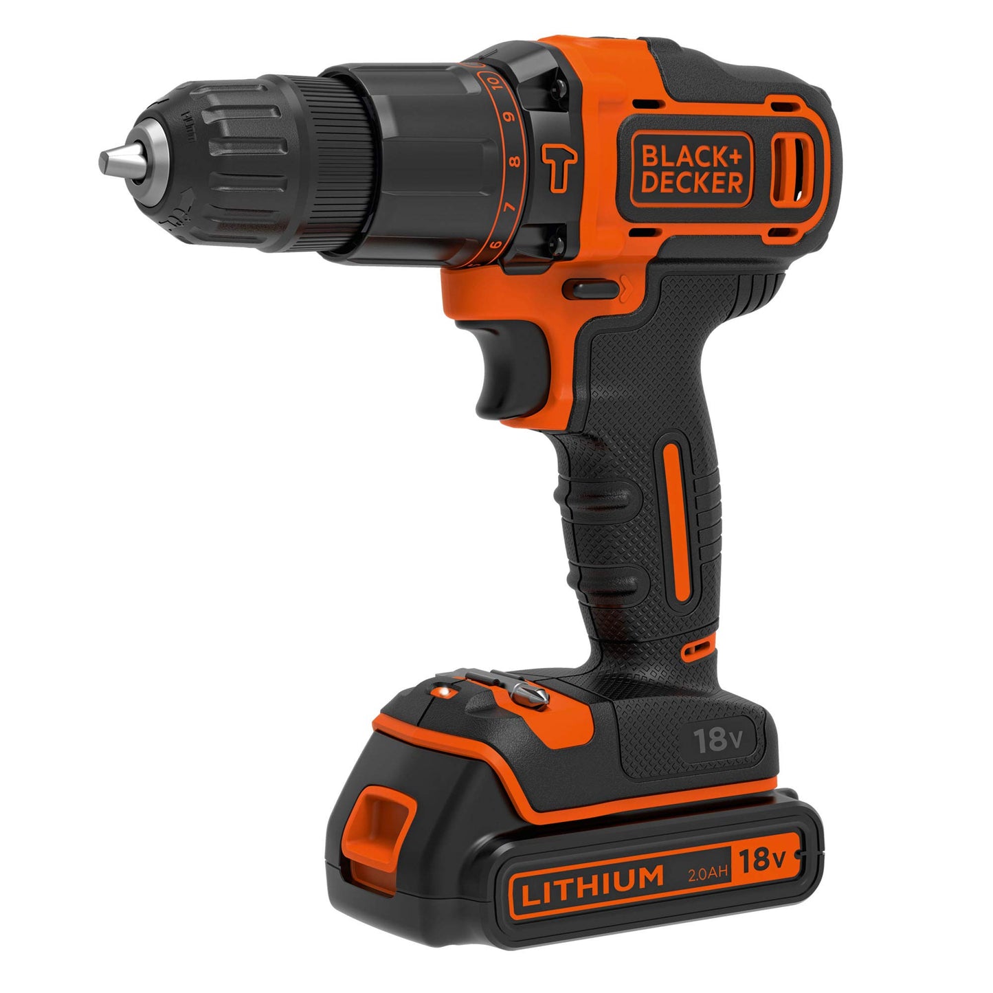 BLACK+DECKER, Trapano avvitatore a percussione 18V e smerigliatrice angolare 18V in softbag, con due batterie 2Ah e caricabatterie. BCK24D2S-QW