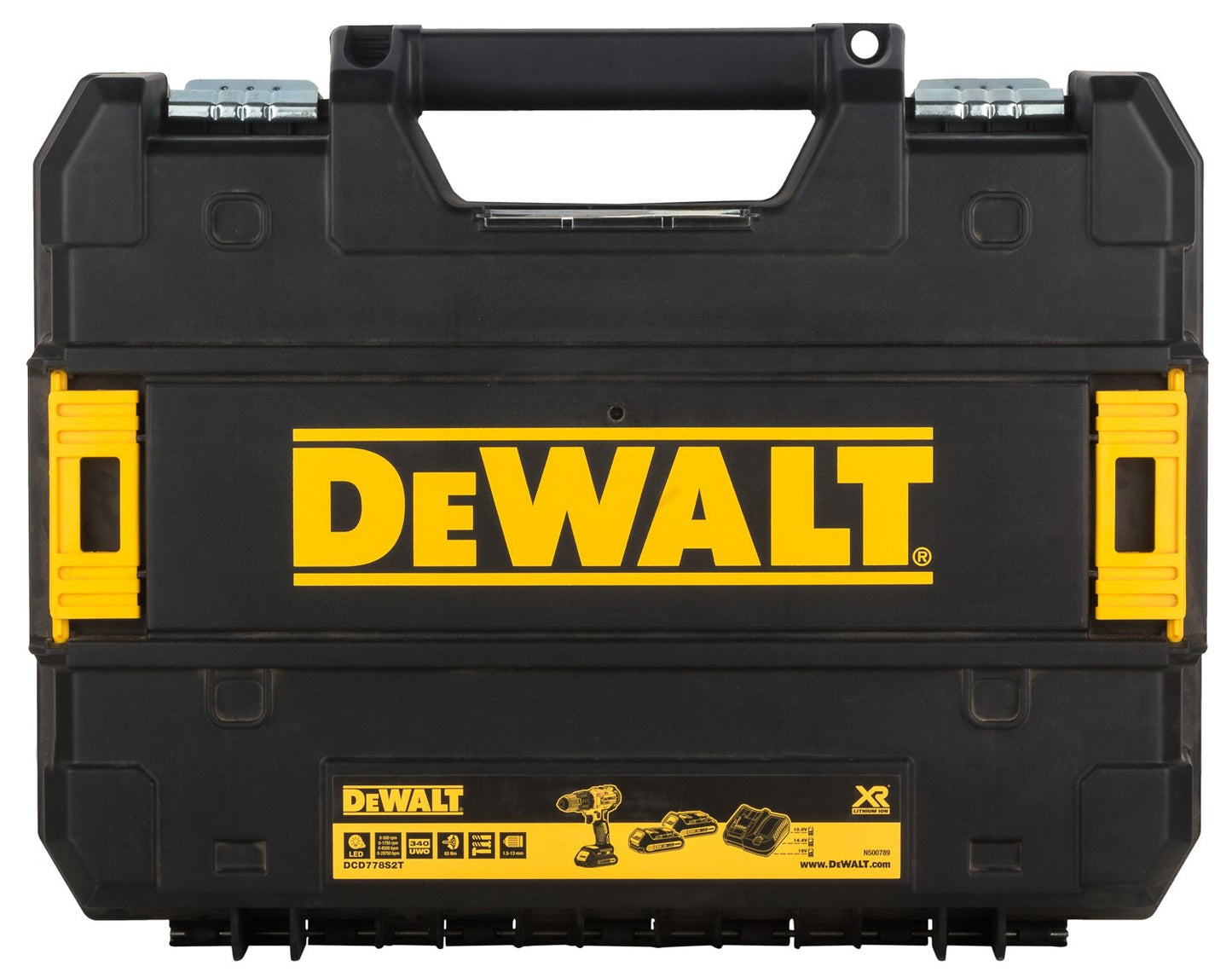 DEWALT DCD778S2T-QW Trapano Avvitatore, 2 velocità a Percussione, Motore Brushless con Doppia Batteria in Valigetta, 1.5 W, 18 V, 1/2_pollice