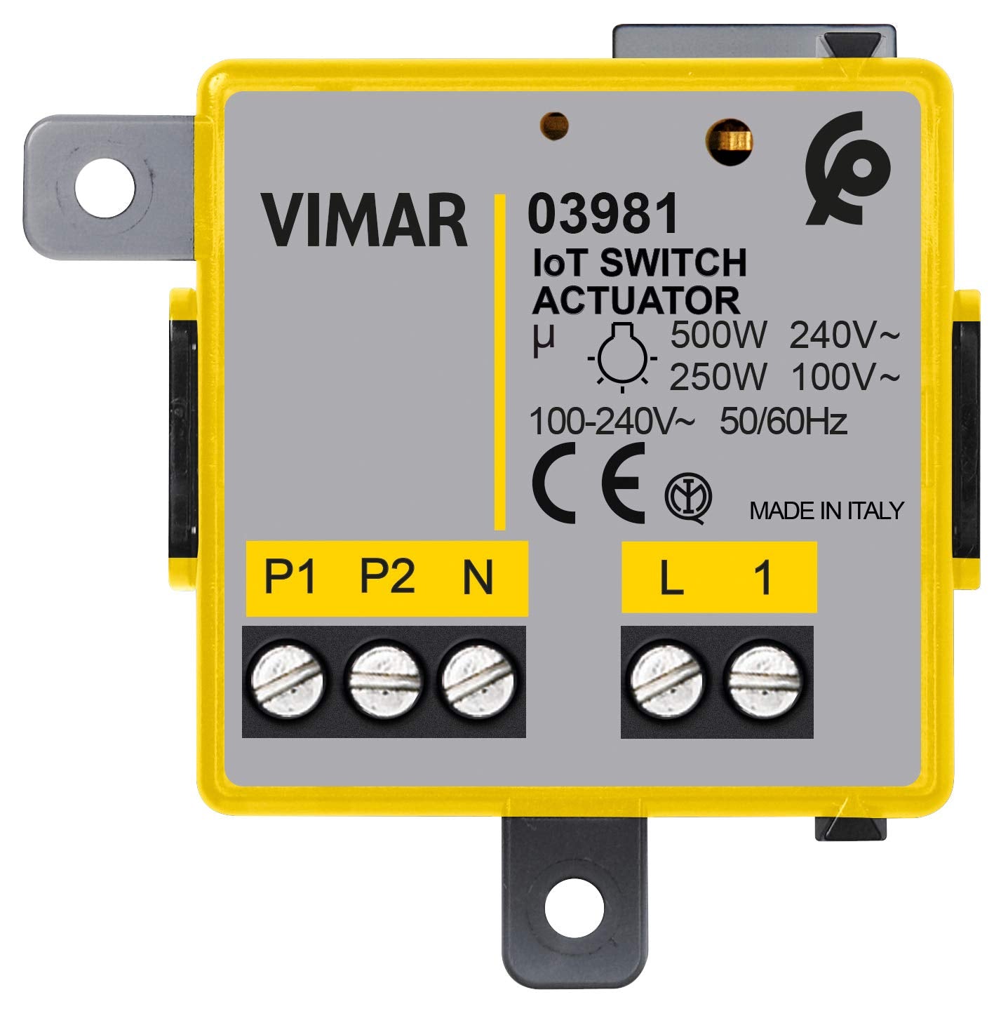 Vimar 03981 Modulo relè connesso IoT con uscita NO, per lampade ad incandescenza, LED, fluorescenti, trasformatori, controllo da remoto, doppia tecnologia Bluetooth e Zigbee, Grigio