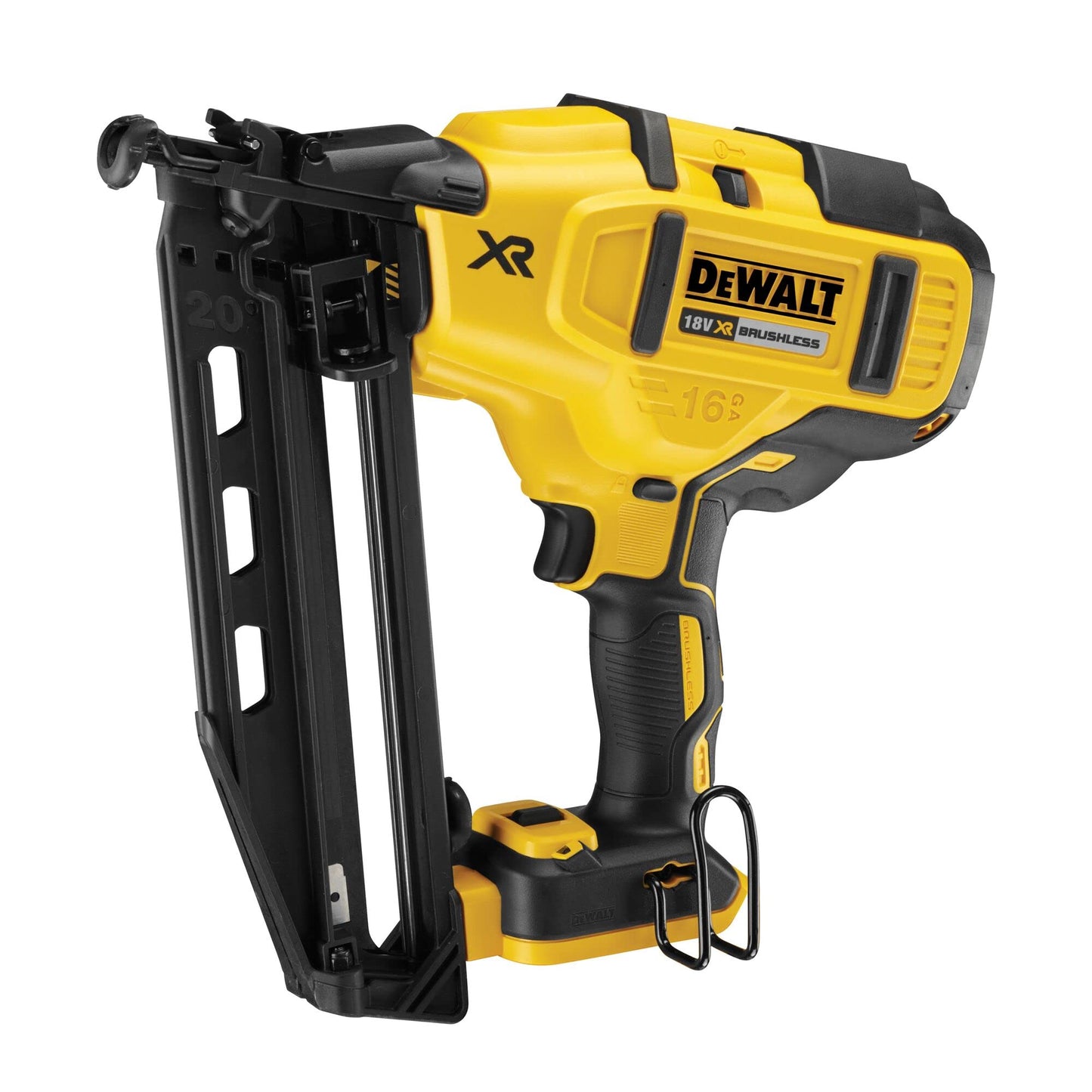 DeWalt, Clavadora de Acabado sin escobillas XR 18V sin cargador/batería con maletín TSTAK 16Ga para clavos de 1,6mm diámetro y 32, 63 mm largo