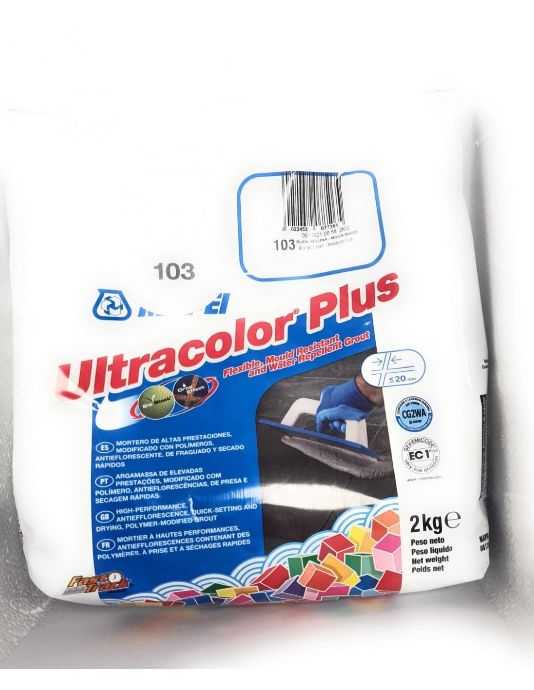 MAPEI Mortaio di guarnizioni Ultracolor Plus (103) Bianco Luna 2 Kg