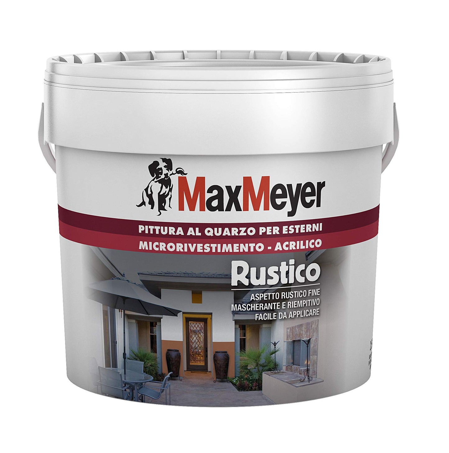 MaxMeyer Pittura per esterni Quarzo Rustico BIANCO 2,5 L