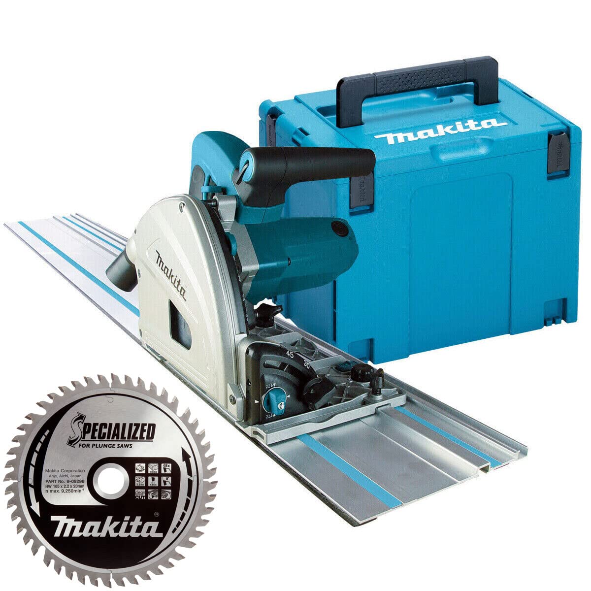 Makita - Sega a immersione da 165 mm, 240 V, guida da 1,5 m, custodia e lama 48T, SP6000J1