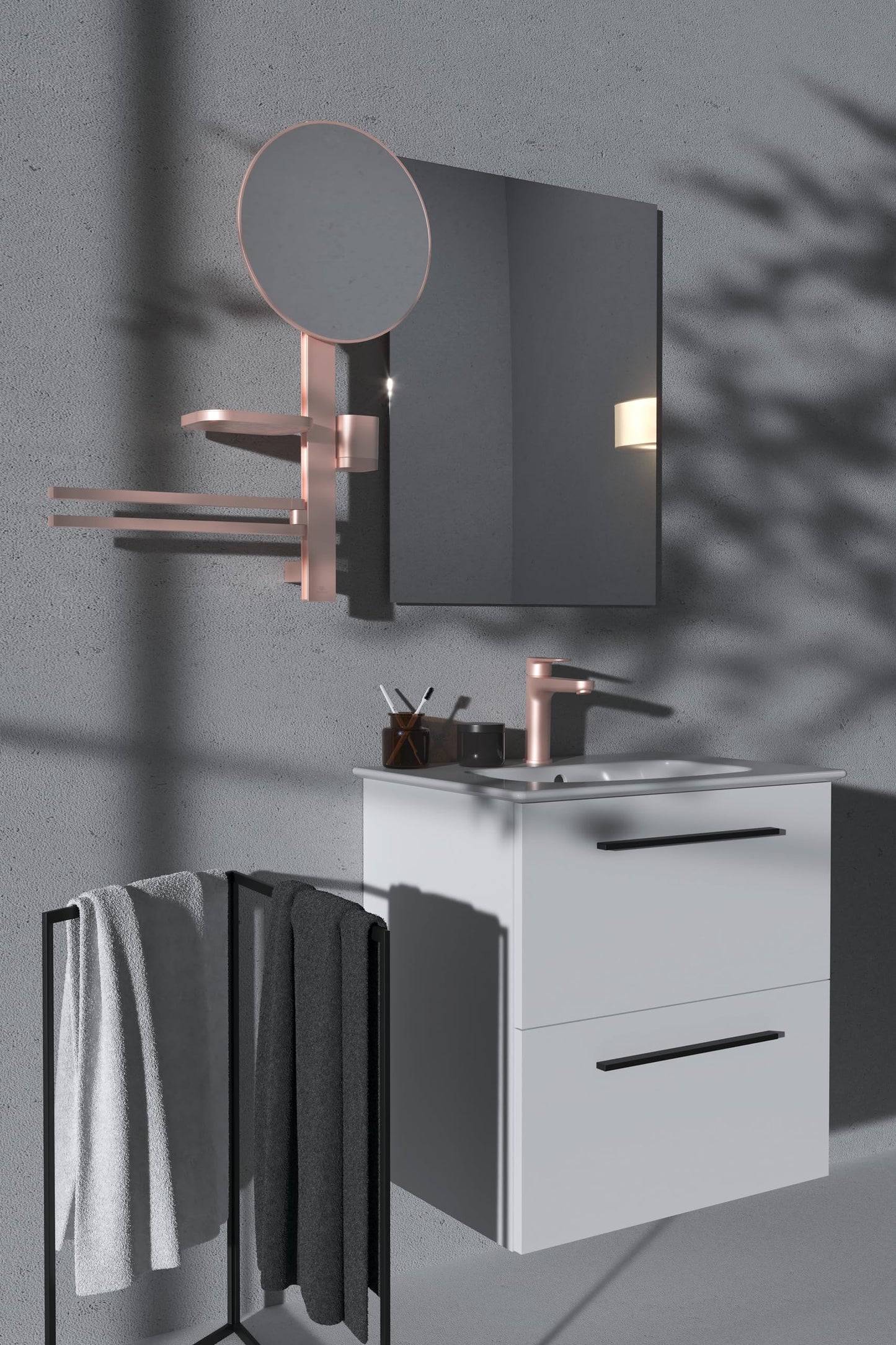 Ideal Standard - Cerafine O, Miscelatore monocomando per lavabo, Bocca di erogazione fissa, Rosé