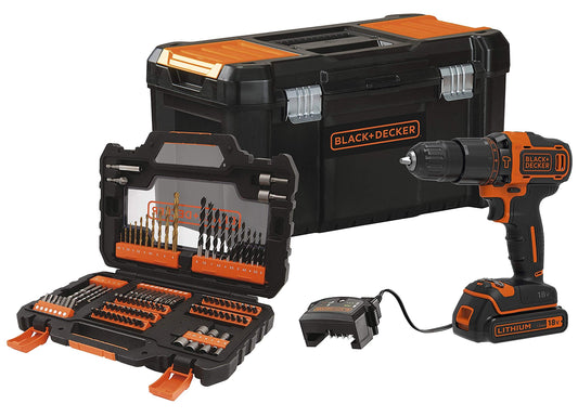 BLACK+DECKER BDCHD18S1KA-QW Trapano a percussione, 3/8_pollice