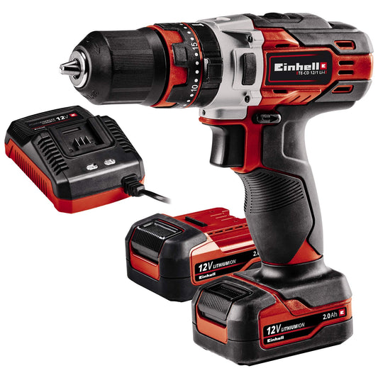 Einhell Trapano A Percussione A Batteria, 20.7 x 6.5 x 19.5 Cm, Nero Rosso