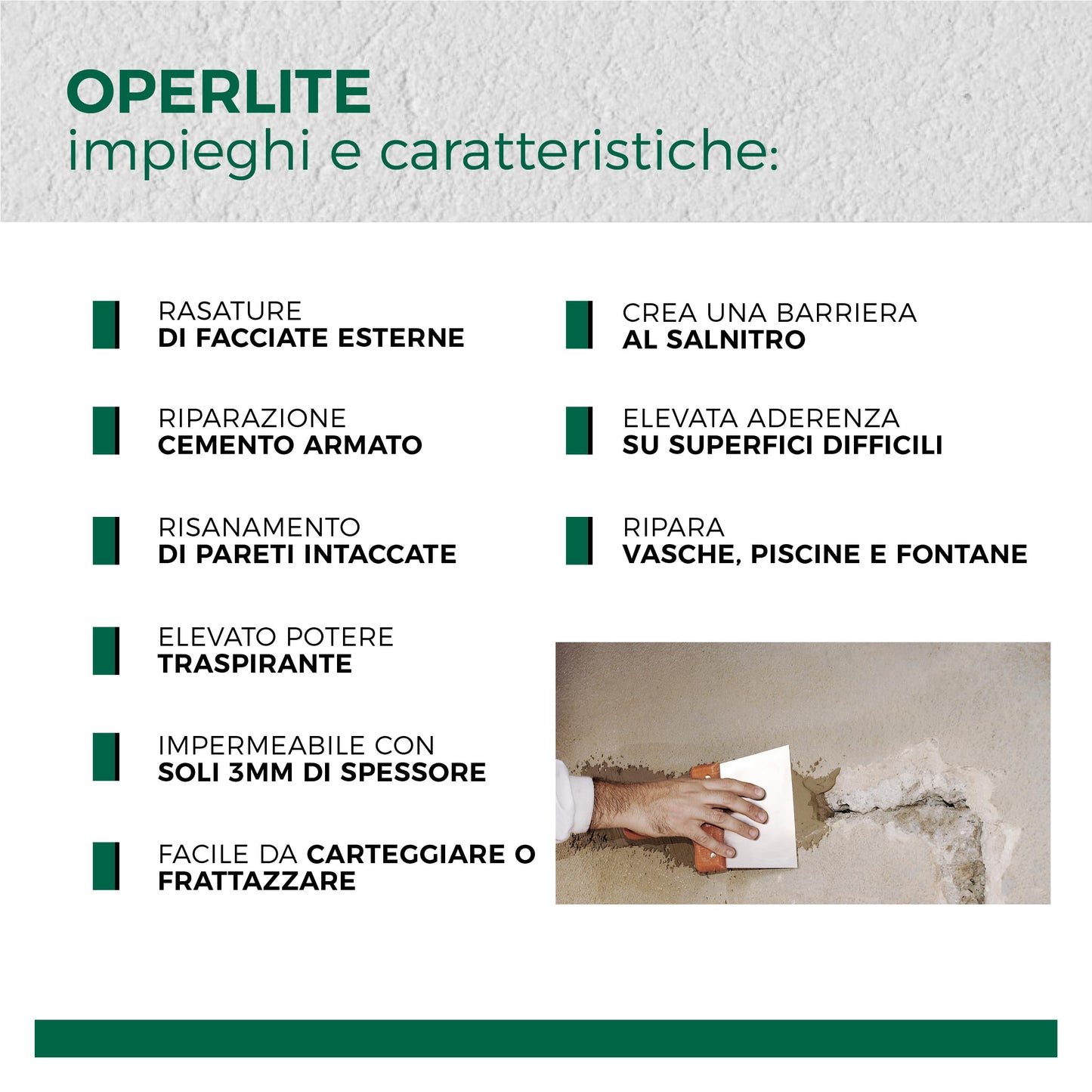 Aguaplast Operlite stucco risanante contro umidità e salnitro, 5kg