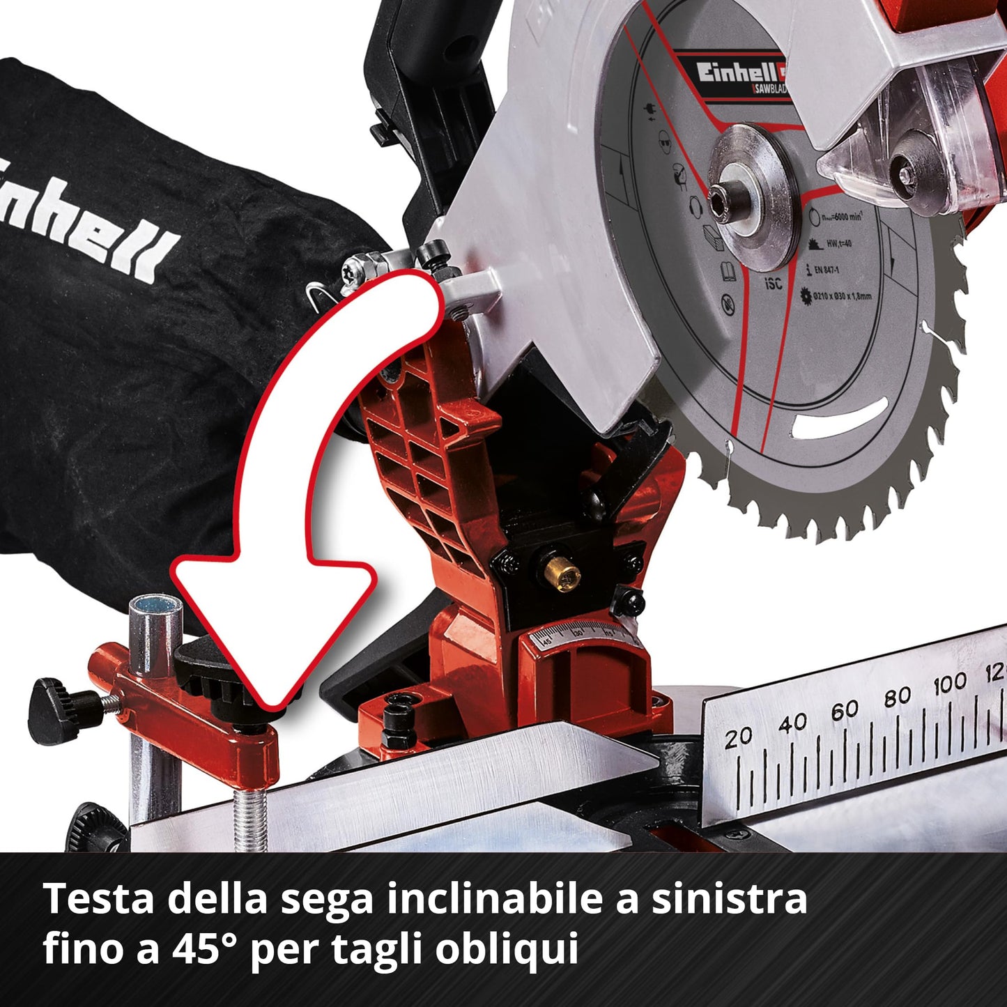 Einhell Troncatrice TE-MS 18/210 Li - Solo Power X-Change (Li-Ion, 18 V, 3000/min, lama in metallo duro, senza batteria e caricabatteria)