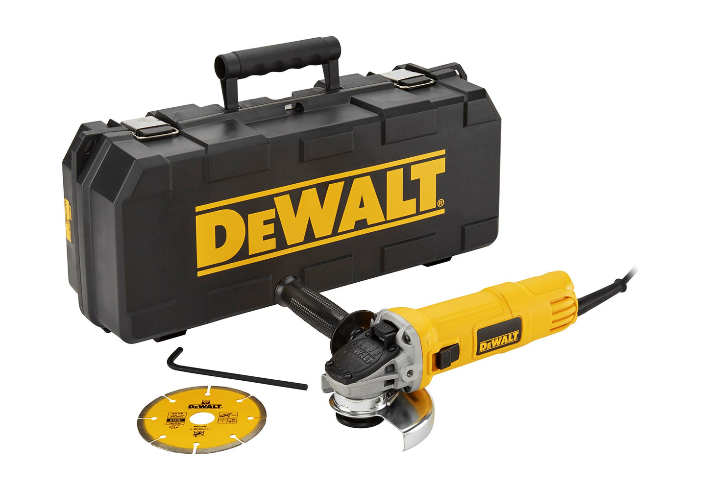 DEWALT DWE4156KD-QS Smerigliatrice angolare 900w da 115mm con disco diamantate valigetta