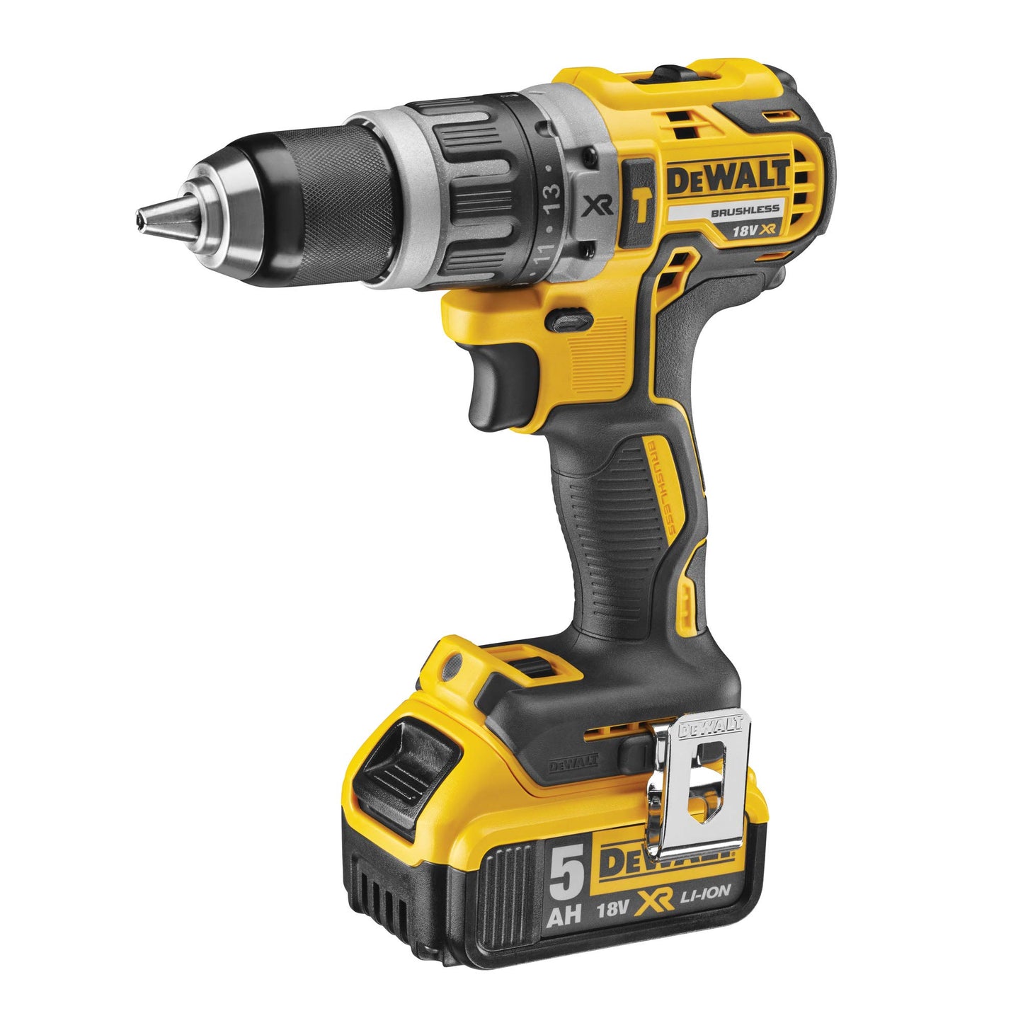 DEWALT DCK266P2-QW, Kit da 2 utensili con trapano a percussione compatto DCD796 e avvitatore a percussione DCF887, XR 18 V, 5 Ah, A batteria, Velocità variabile, Per metallo, cemento e legno