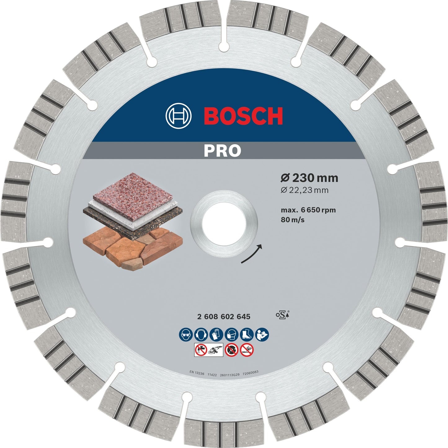 Bosch Professional Disco diamantato Best for Stone, per pietra, 230 x 22, 23 x 2, 4 x 15 mm, accessorio per smerigliatrice angolare