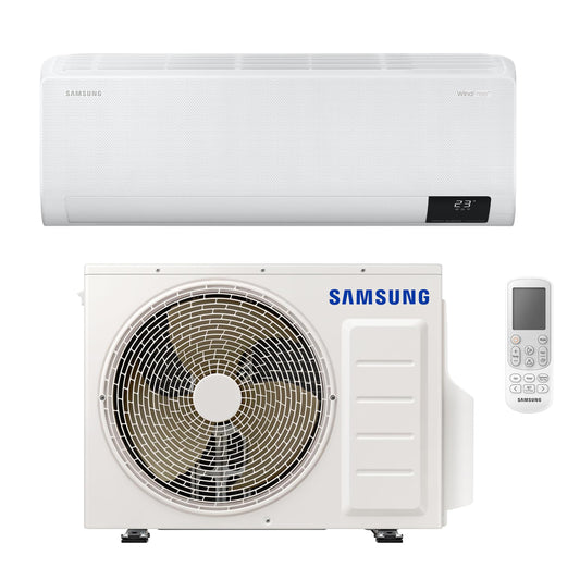 Samsung WindFree Comfort Next 12000 BTU, Climatizzatore Monosplit Pompa di Calore, SmartThings e Intelligenza Artificiale, WiFi, GAS R32, AR12BXFCAWKNEU+AR12BXFCAWKXEU, [Efficienza energetica A++/A+]