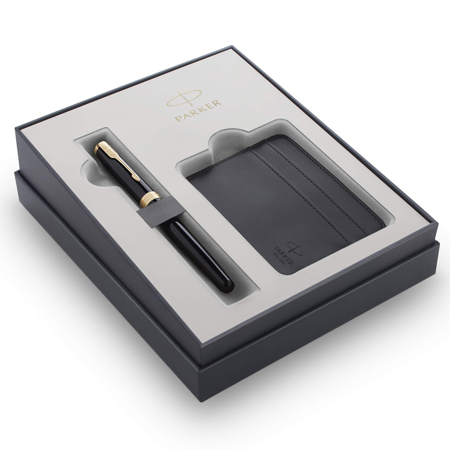 Parker Sonnet Penna Stilografica Nera Con Finiture Oro + Portatessere