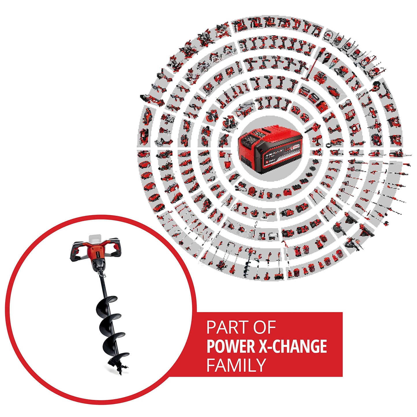 Einhell Trivella a batteria GP-EA 18/150 Li BL- Solo Power X-Change (ioni di litio, 18 V, motore senza spazzole, incl. punta per trivella Ø 150 mm, fornitura senza batteria e senza caricabatteria)