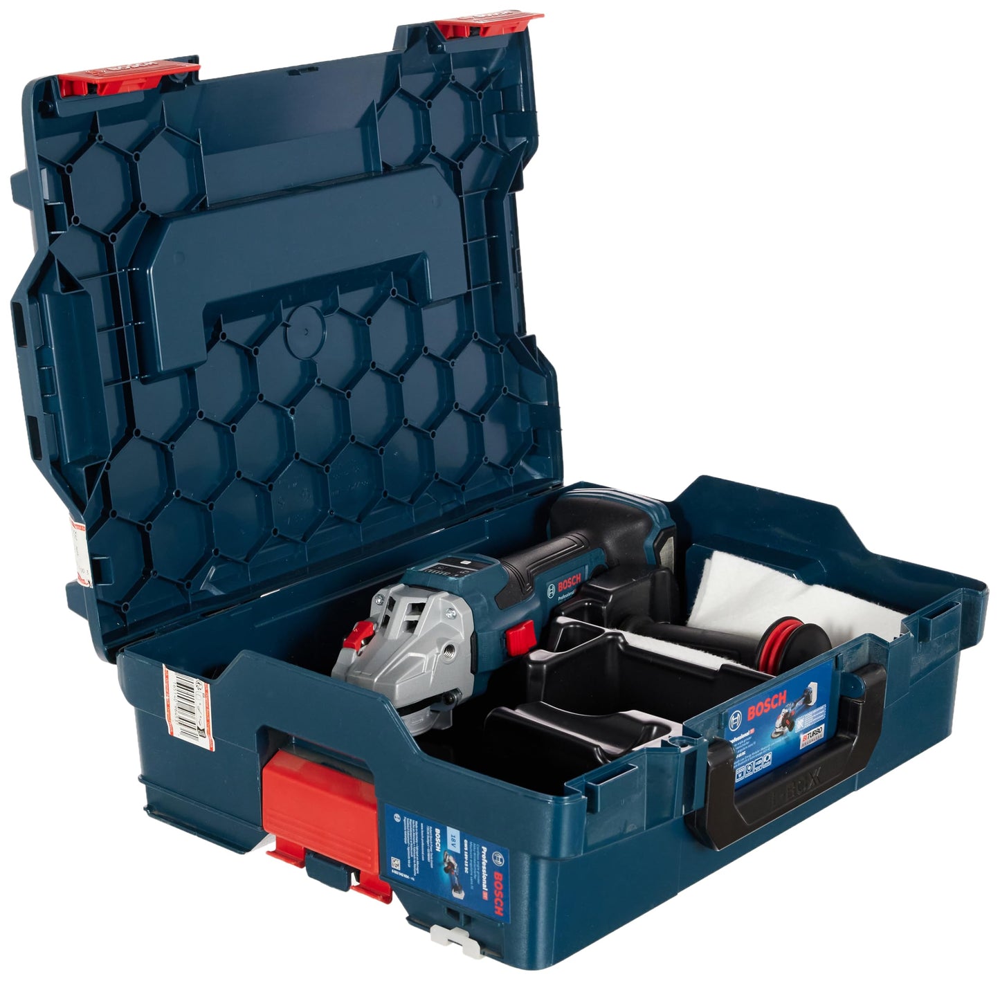 Bosch Professional BITURBO smerigliatrice angolare a batteria GWS 18V-15 SC (diametro mola 125 mm, con mod. Connectivity, velocità preimpostabili, batteria non incl., in valigetta L-BOXX 136)