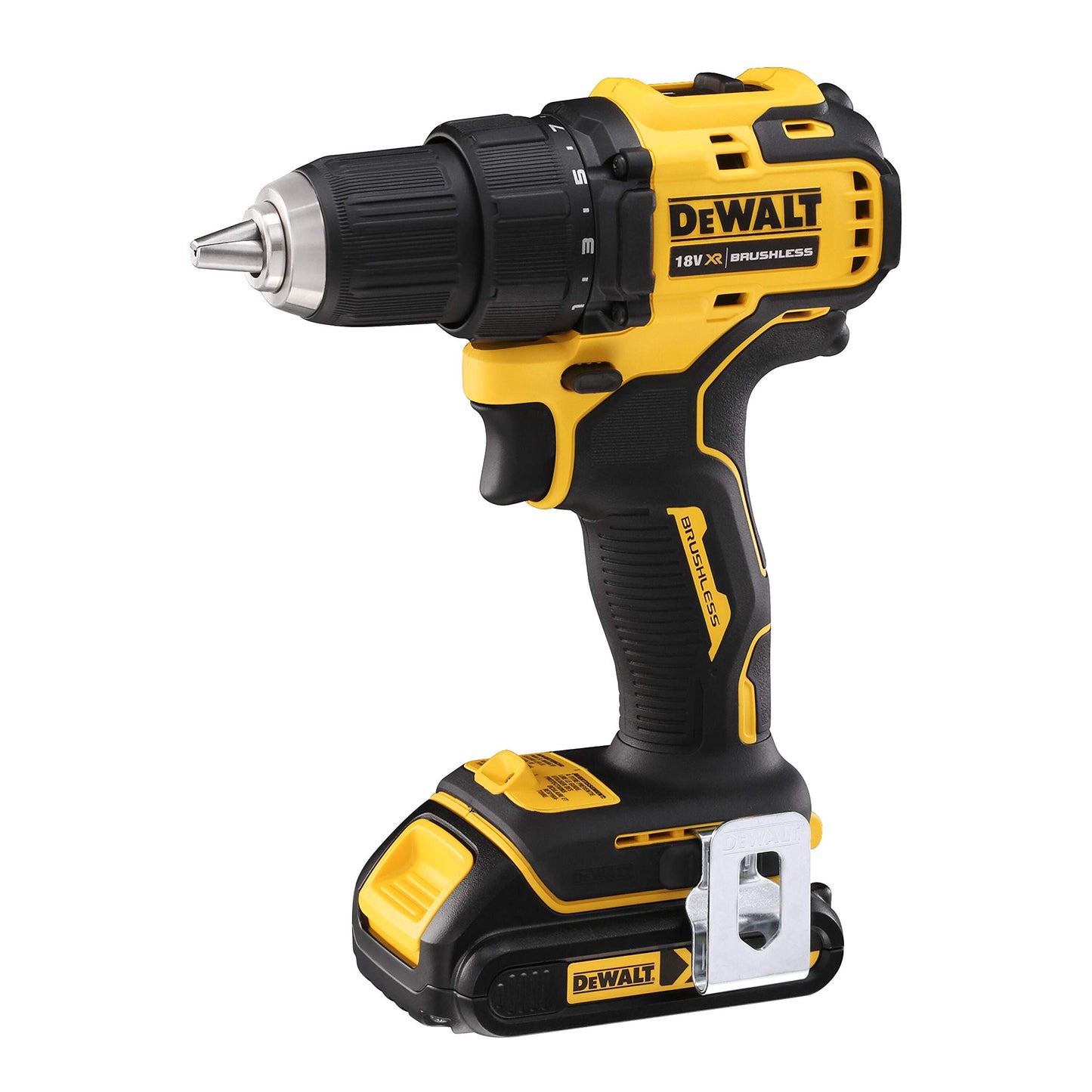 DEWALT DCD708S2T-QW - Trapano avvitatore senza spazzole XR 18V 13mm 65Nm con 2 batterie Li-Ion da 1,5Ah e valigetta TSTAK