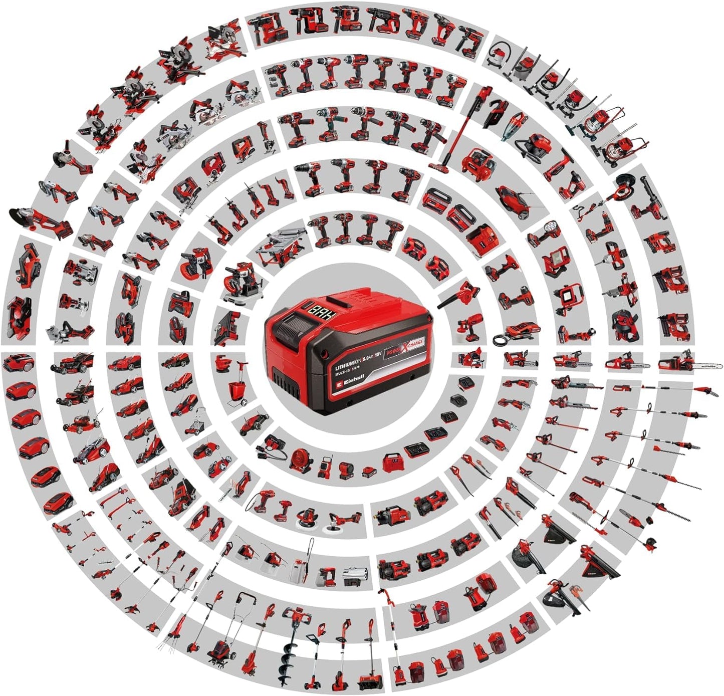 Einhell Trapano a percussione TE-CD 18/2 Li-i +22 (1x2,5Ah) (ioni di litio, 18 V, 44 Nm, trasmissione a 2 velocità, batteria da 2,5 Ah, caricatore rapido, scatola da 22 punte e valigetta)