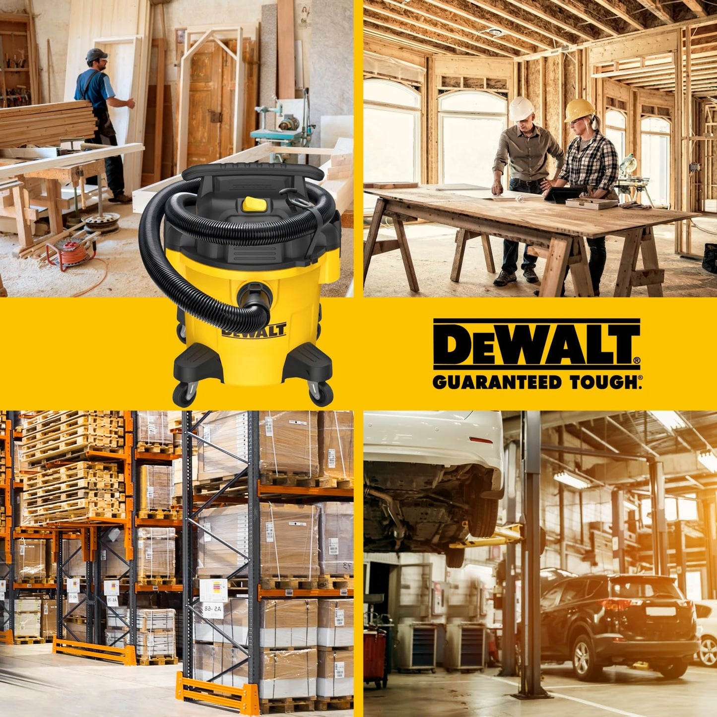 DEWALT 20L Wet/Dry Vac DXV20P, Aspiratore Bagnato/Asciutto da 20 l, Giallo/Nero