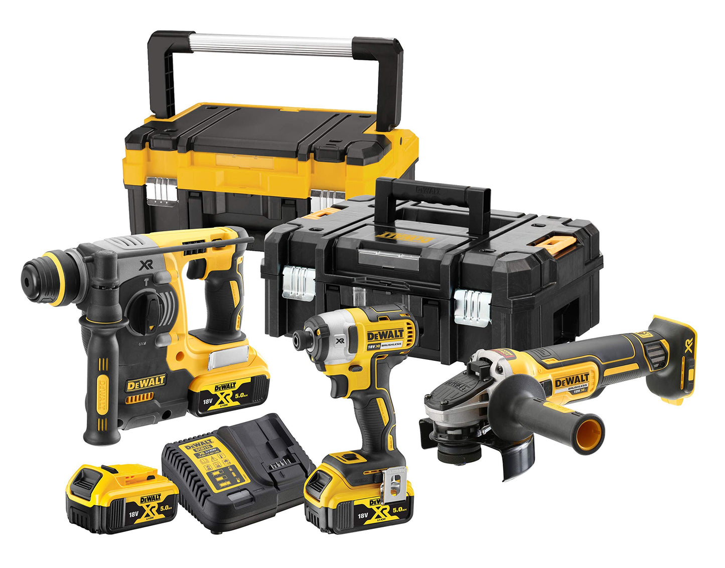 DEWALT DCK305P3T Dewalt-DCK305P3T Kit 3 Strumenti 18V-DCH273+DCF887+DCG405+DCB184x3+incarc+TSTAK I&II