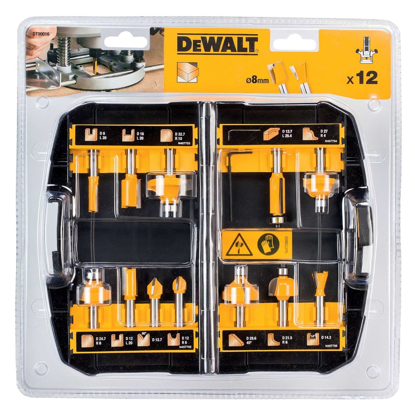 DEWALT set da 12 FRESE PER LEGNO DT90016-QZ