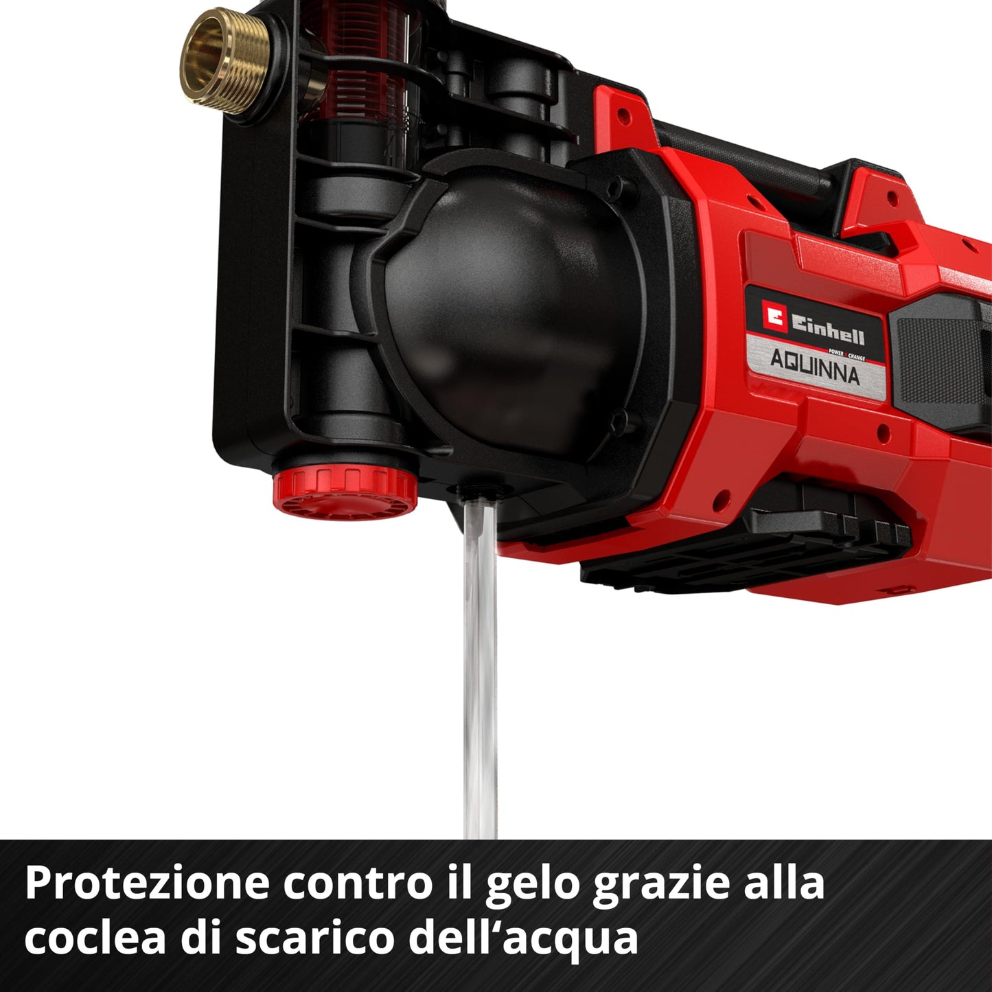 Einhell Pompa da giardino a batteria AQUINNA 36/38 F LED Power X-Change (36 V, max. 3800 l/h, portata max. 37 m, ECO/Boost, prefiltro, protezione da sovraccarico e antigelo, senza batteria)