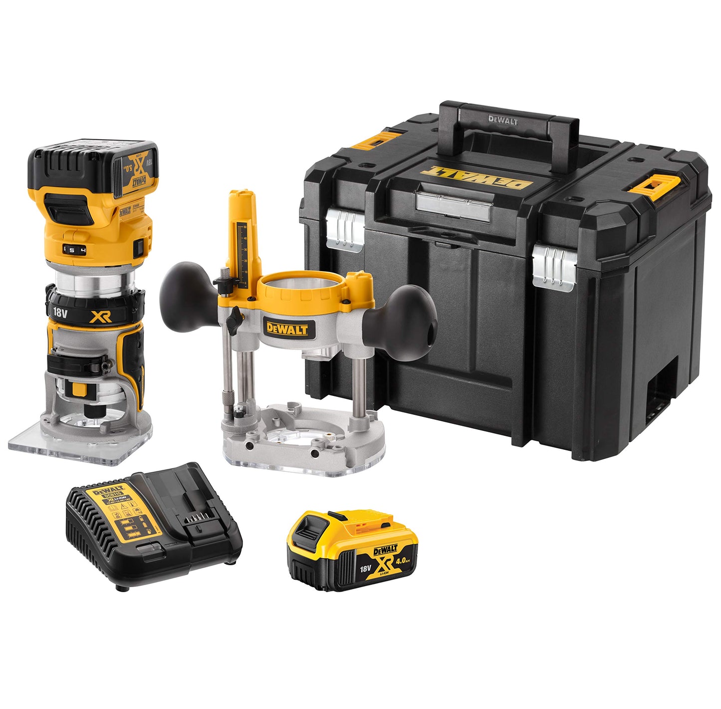 DEWALT Elettrofresatrice con adattatore per base fissa, DCW604P2-QW