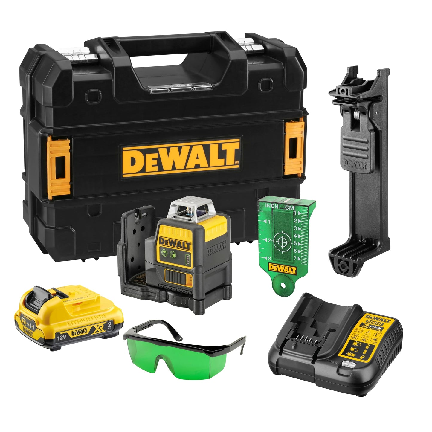 DeWalt DCE0811D1G-QW Tracciatore Linee Laser 10.8 V, Nero